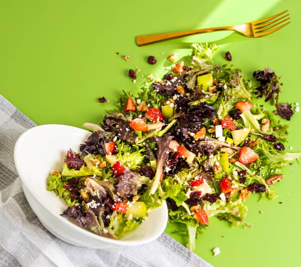 Healthy salad spread on a table